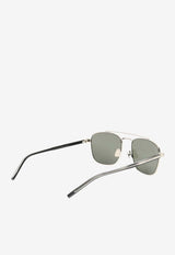 Saint Laurent Double Bridge Square Sunglasses Gray SL665GREY