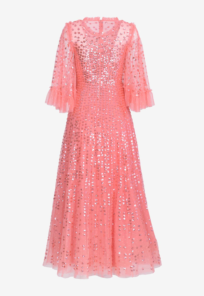 Needle 
Thread Raindrop Sequins-Embellished Gown Pink DG-SS-44-RHS24-PSKCORAL