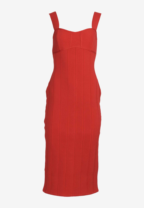 Elliatt Sterling Textured Midi Dress Red EC7042430BDRED