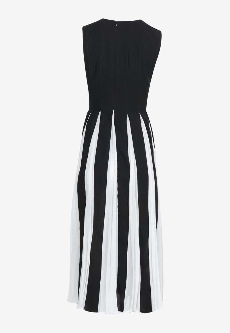 Dalood Sleeveless Midi Paneled Dress Black SP2340BLACK/WHITE