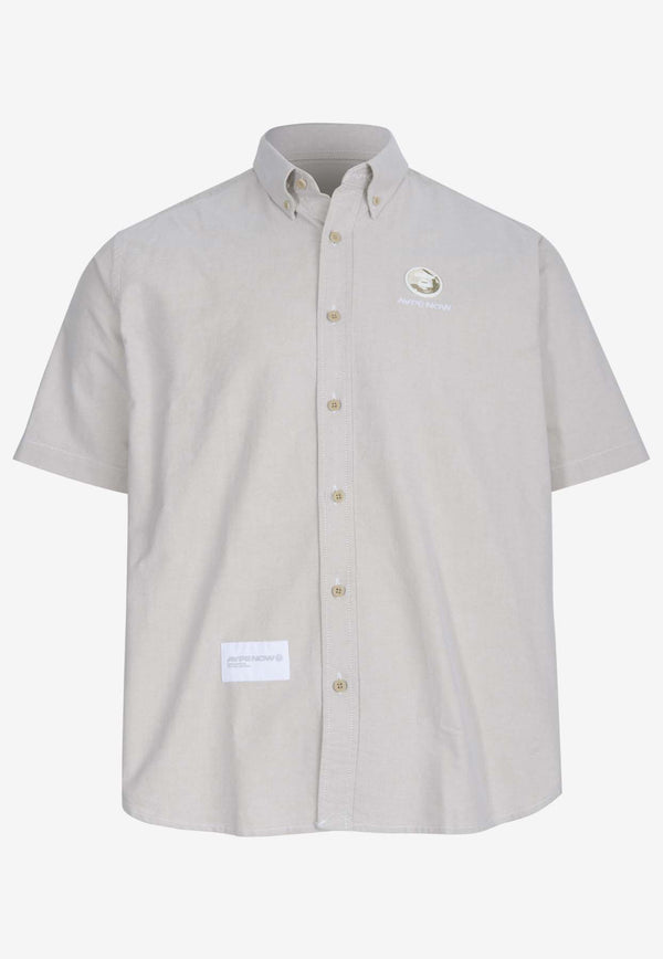 AAPE Now Logo Patch Short-Sleeved Shirt Beige AAPSRM8473XAMBGXBEIGE