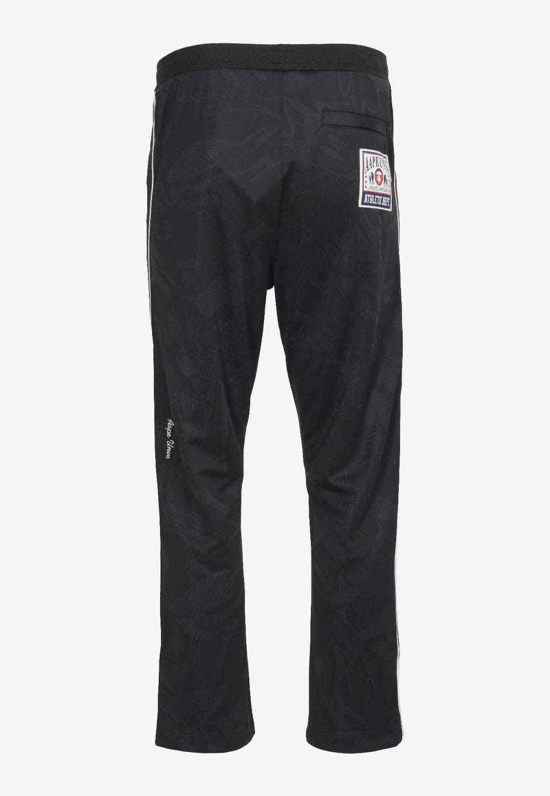 AAPE Logo Patch Jersey Track Pants Black AAPPTMA692XXMBKZBLACK