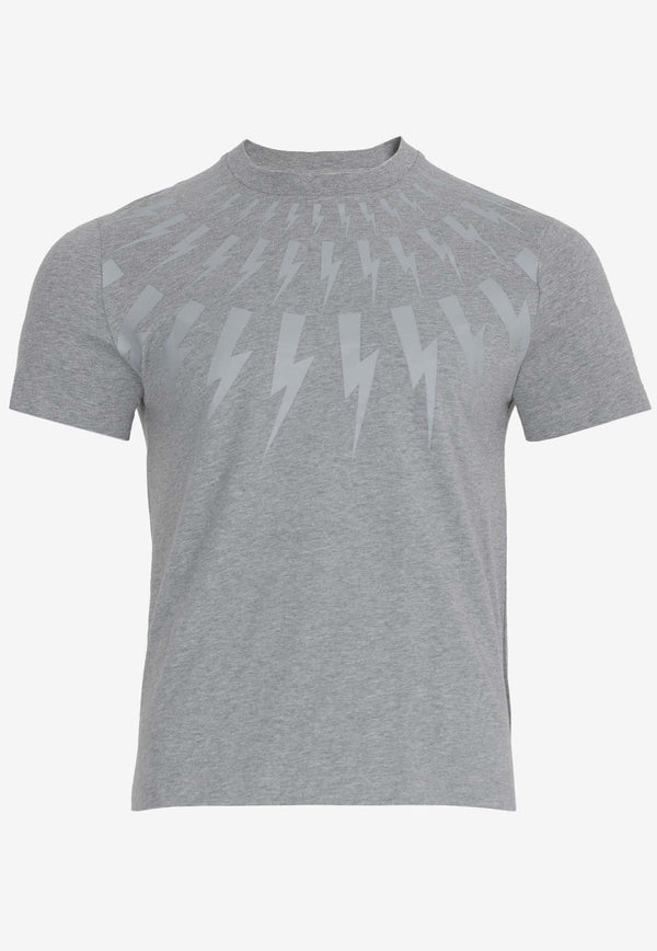 Neil Barrett Thunderbolt Print Slim T-shirt Gray MY70007S-Y524GREY