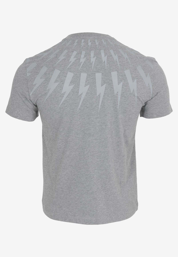 Neil Barrett Thunderbolt Print Slim T-shirt Gray MY70007S-Y524GREY