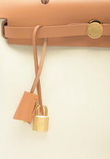 Hermès Herbag Zip Retourne 31 in Vanille Toile and Naturel Sable Hunter with Gold Hardware