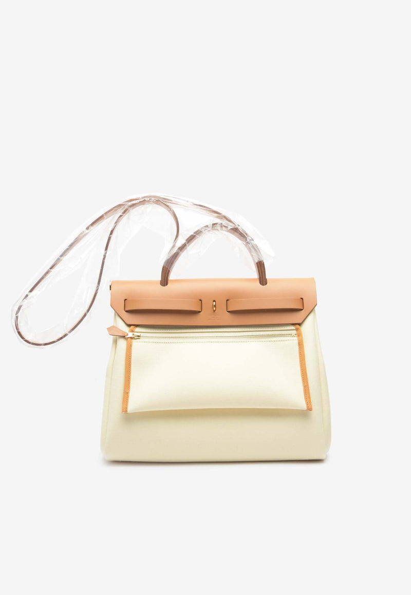 Hermès Herbag Zip Retourne 31 in Vanille Toile and Naturel Sable Hunter with Gold Hardware