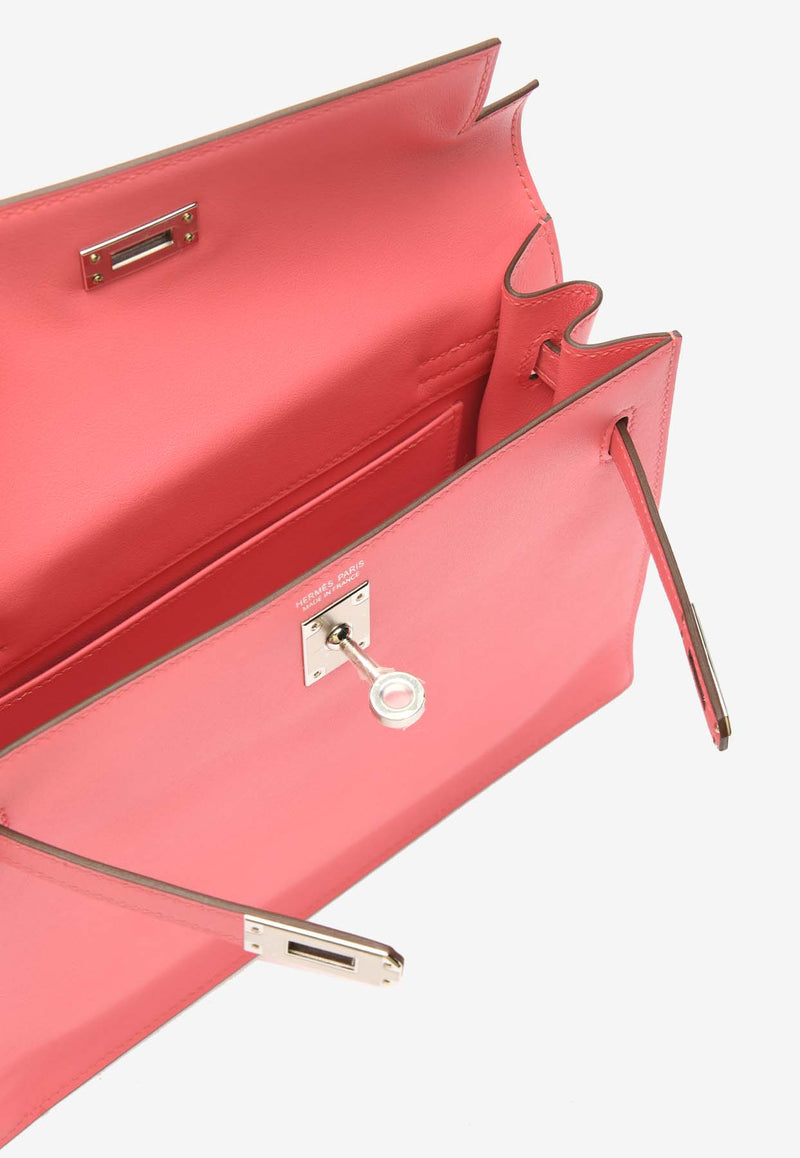 Hermès Kelly Danse in Rose Azalee Evercolor Leather with Palladium Hardware