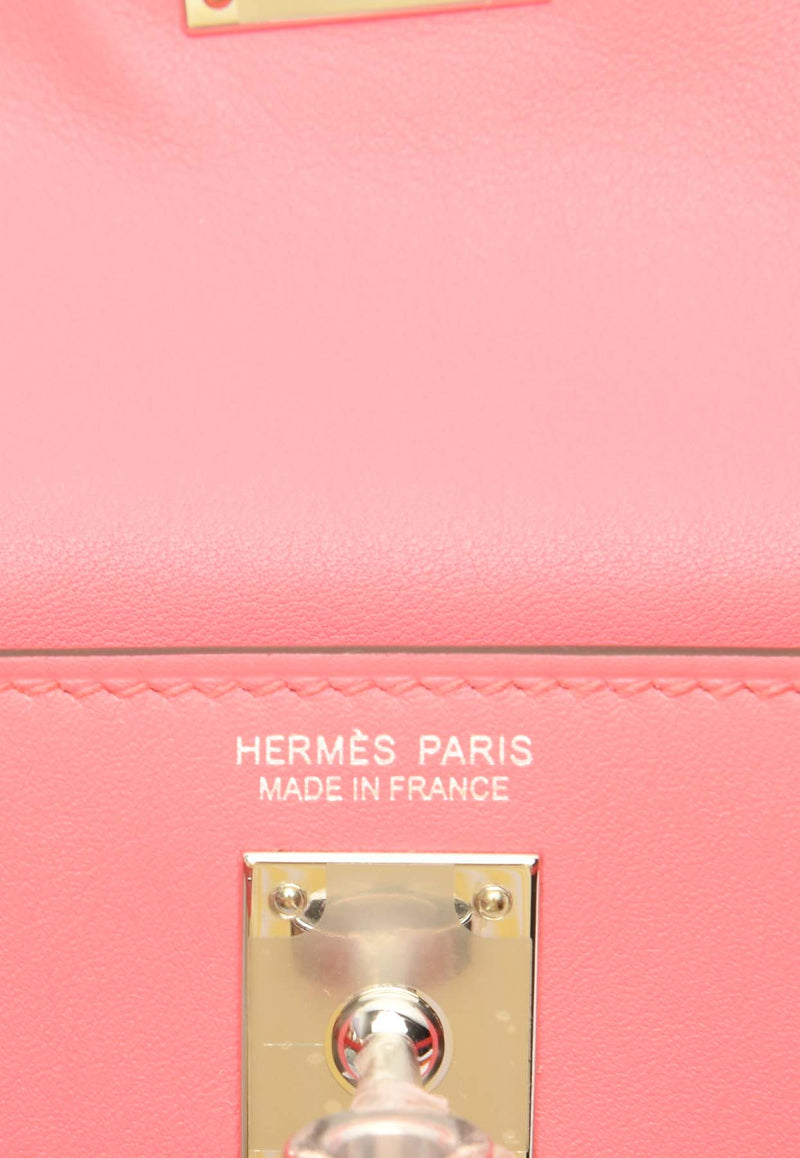 Hermès Kelly Danse in Rose Azalee Evercolor Leather with Palladium Hardware