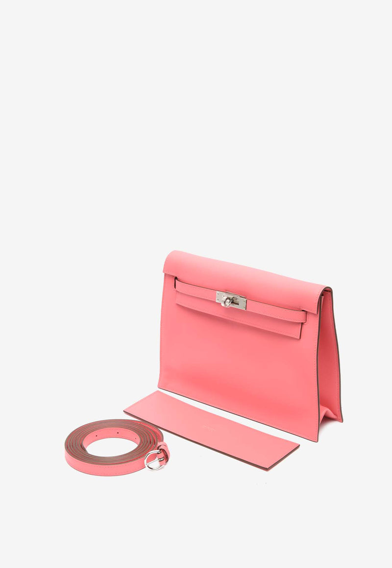 Hermès Kelly Danse in Rose Azalee Evercolor Leather with Palladium Hardware