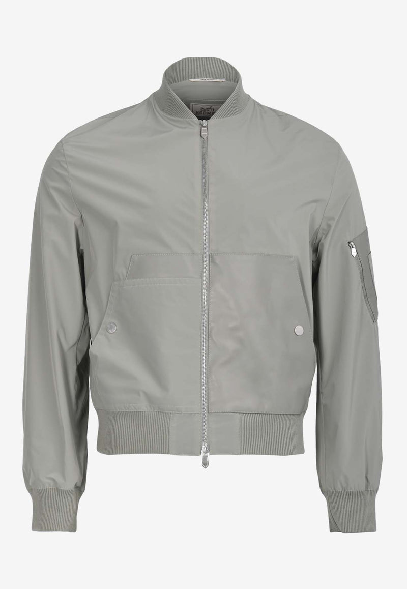 Hermès Rib-Trim Jacket with Leather Details