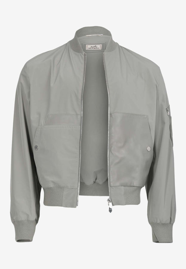 Hermès Rib-Trim Jacket with Leather Details