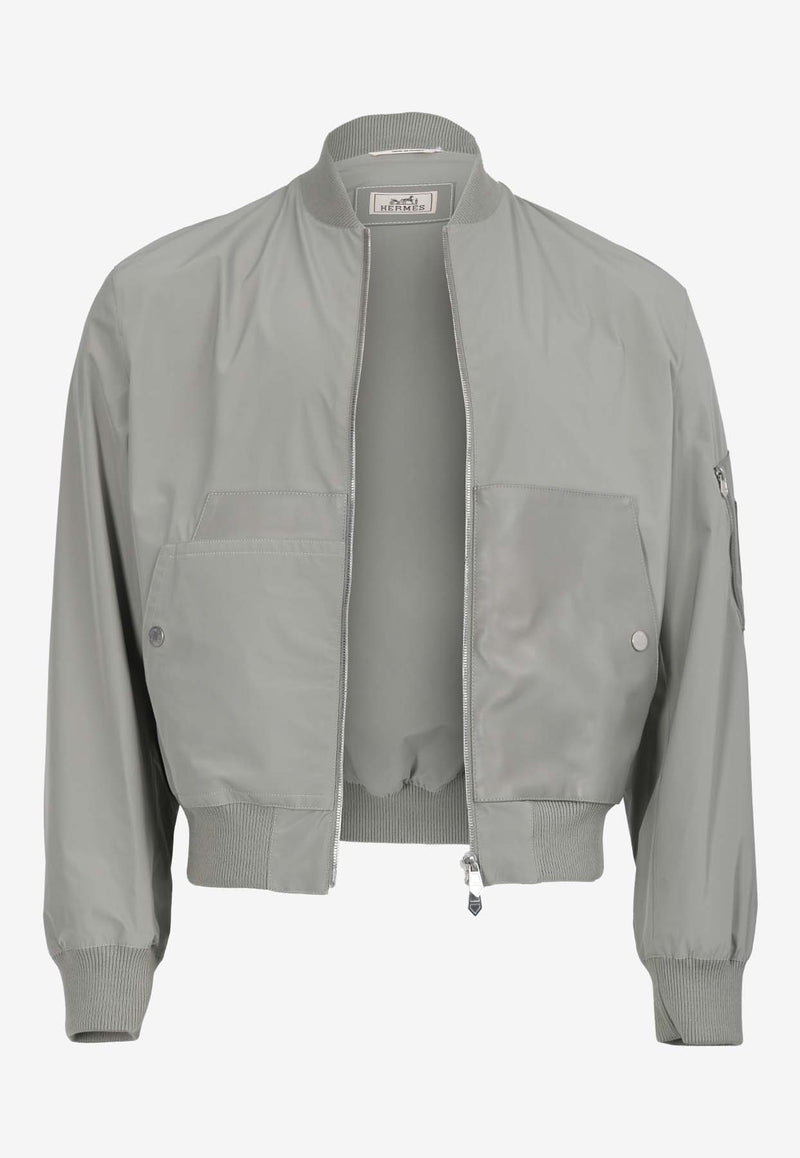 Hermès Rib-Trim Jacket with Leather Details