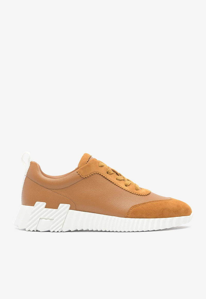 Hermès Bouncing Low-Top Sneakers in Naturel Sport Goatskin and Suede