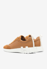 Hermès Bouncing Low-Top Sneakers in Naturel Sport Goatskin and Suede