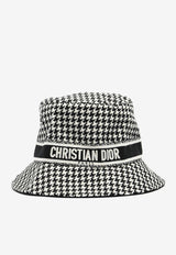 Dior Houndstooth Logo Bucket Hat