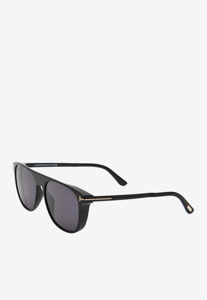 Tom Ford Lionel Square-Shaped Sunglasses Gray FT110501A55BLACK