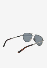 Prada Logo Aviator Sunglasses Gray 0PRA54SBLACK