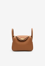 Hermès Mini Lindy 20 in Gold Clemence Leather with Gold Hardware