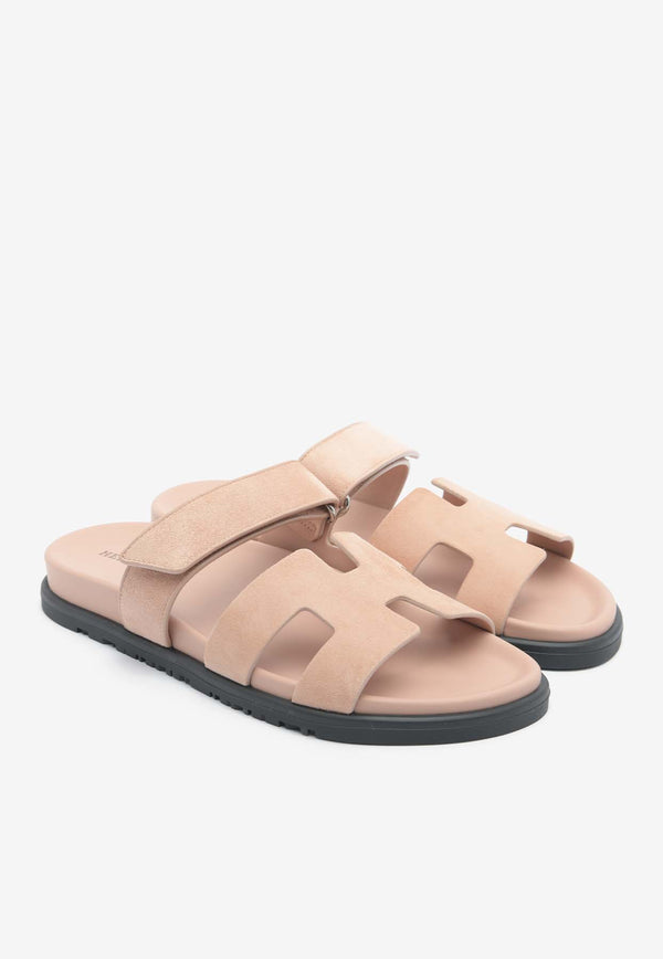 Hermès Chypre Sandals in Nude Suede