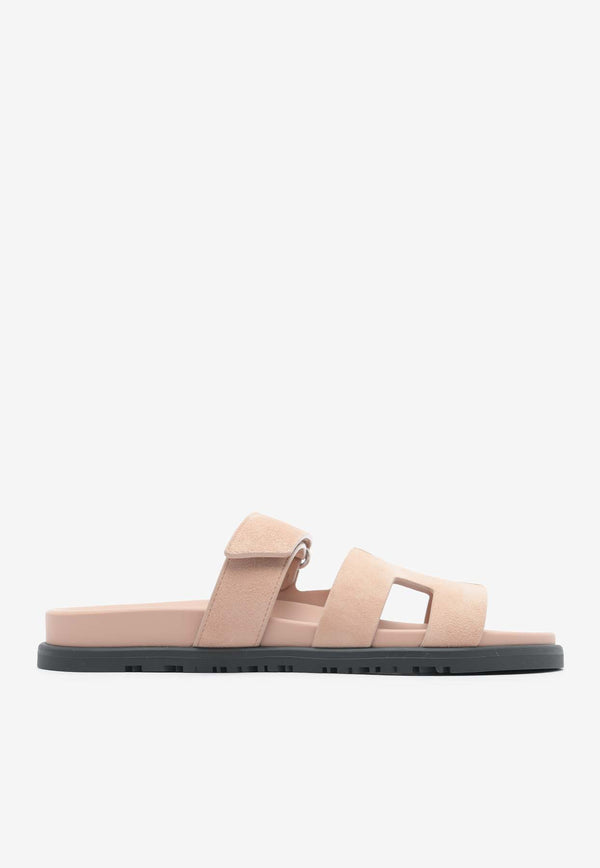 Hermès Chypre Sandals in Nude Suede