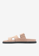 Hermès Chypre Sandals in Nude Suede