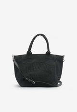 GANNI Small Easy Canvas Tote Bag Black A5972BLACK