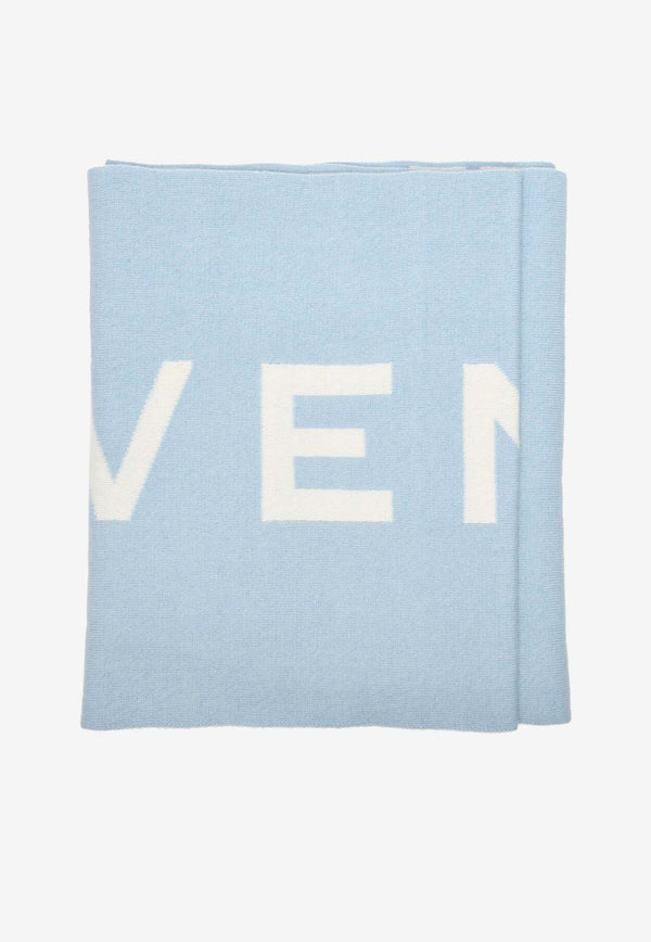 Givenchy Double Face Logo Scarf in Wool and Cashmere GW3618U775322BLUE