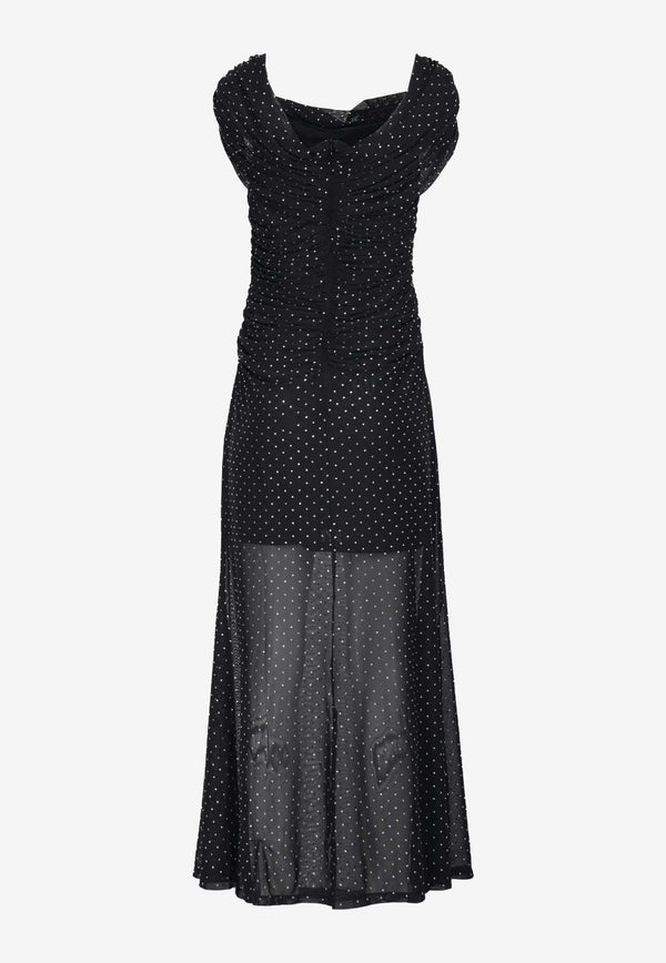 MISHA Avyanna Polka Dot Maxi Dress Black MJ24DR050_REBLACK