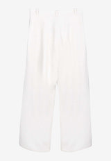 Dalood Kelly Straight-Leg Jacquard Pants White FW2507WHITE