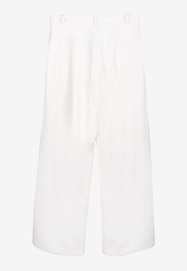 Dalood Kelly Straight-Leg Jacquard Pants White FW2507WHITE