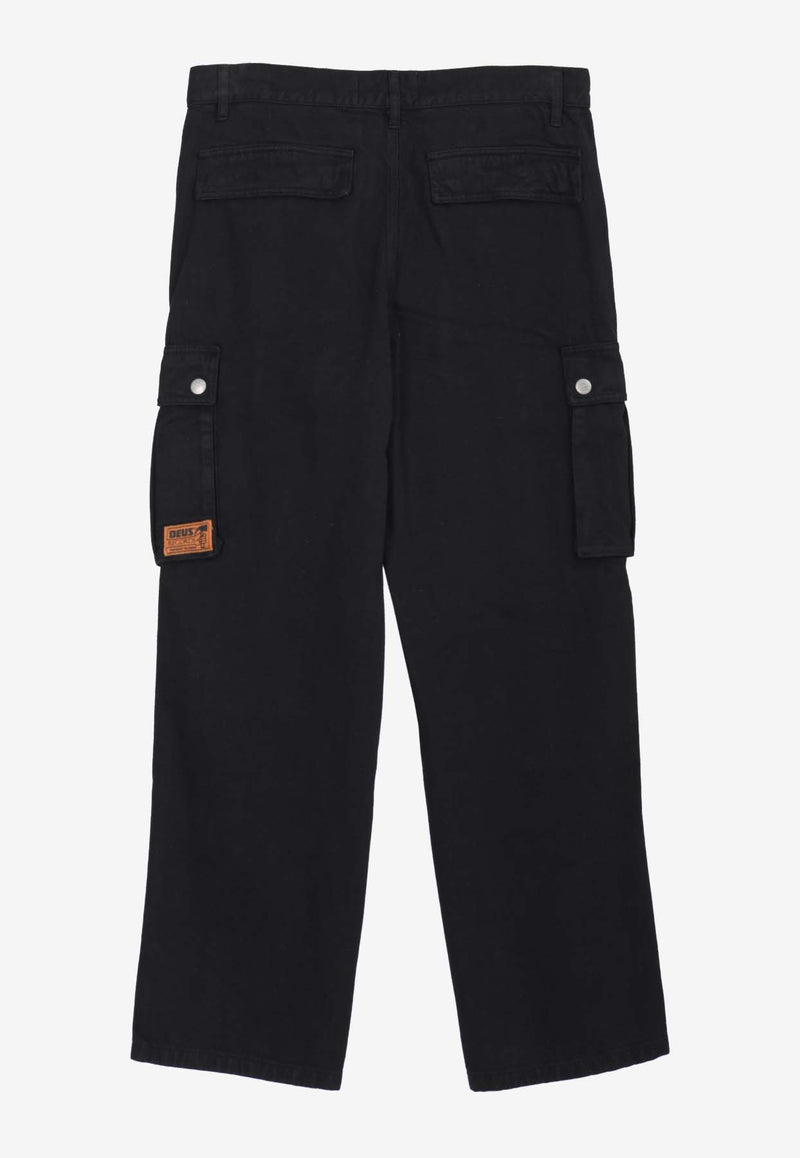 Deus Ex Machina Records Straight-Leg Cargo Pants Black DMP243369BLACK