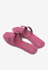 Hermès Oran H Cut-Out Sandals in Epsom Leather Rose Magenta