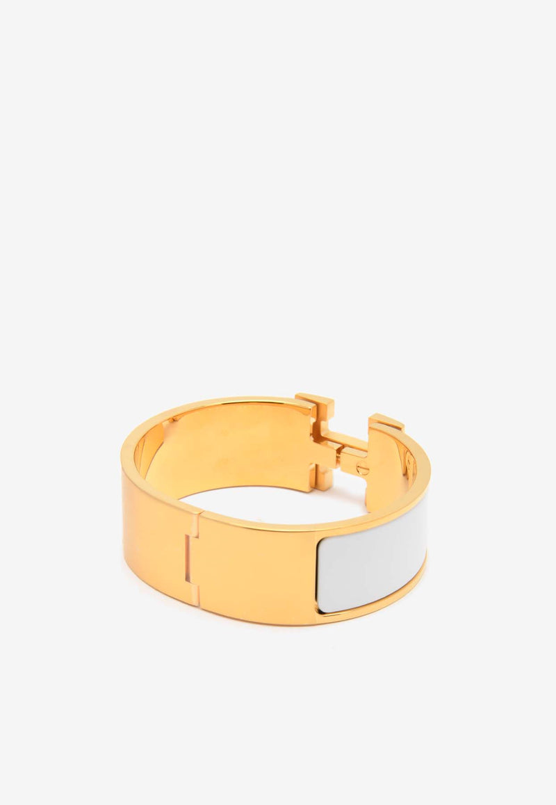 Hermès Clic Clac H Bracelet White