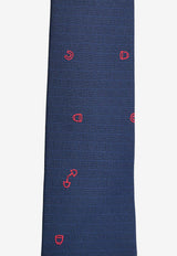 Hermès Pluie Equestre Silk Tie Marine