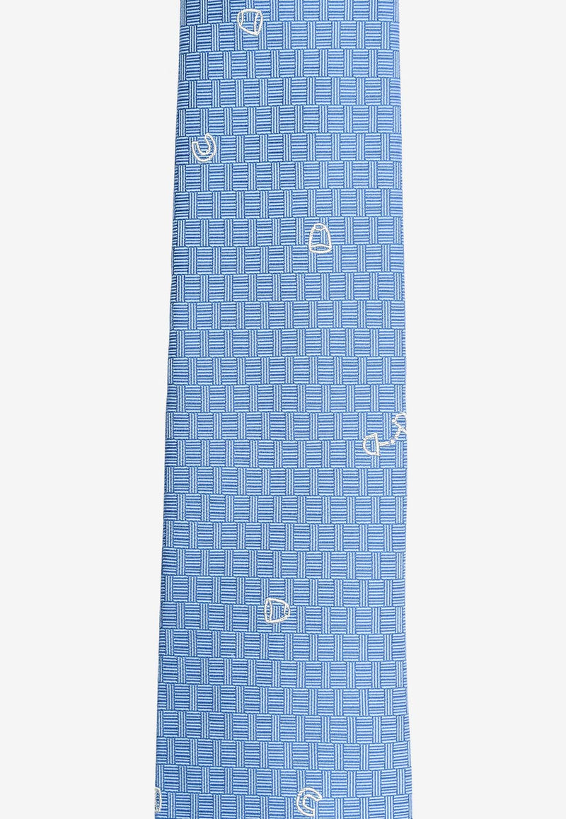 Hermès Pluie Equestre Silk Tie Ciel