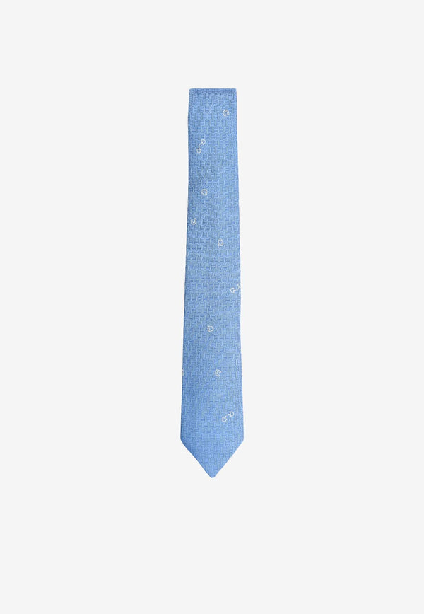 Hermès Pluie Equestre Silk Tie Ciel