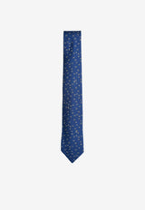 Hermès H Lapin Silk Twill Tie