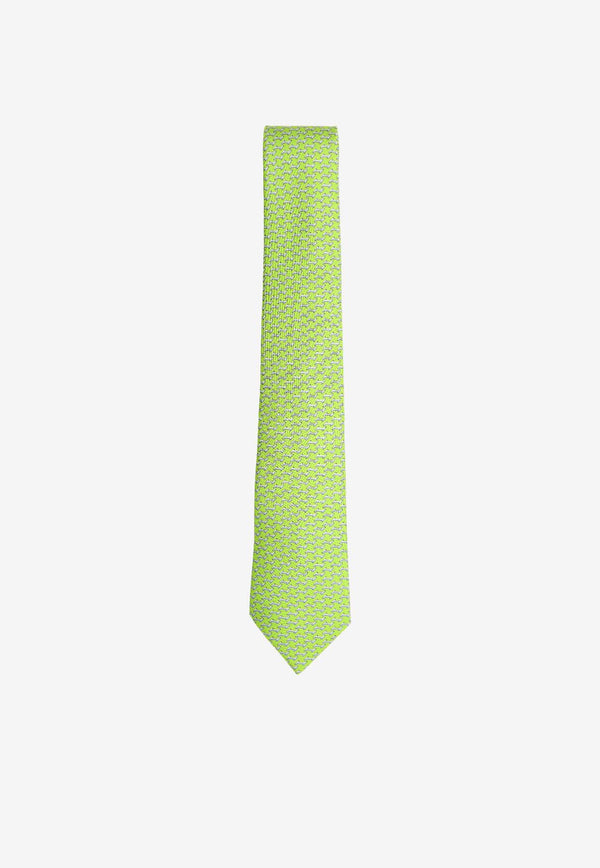 Hermès Landing H Silk Tie Vert