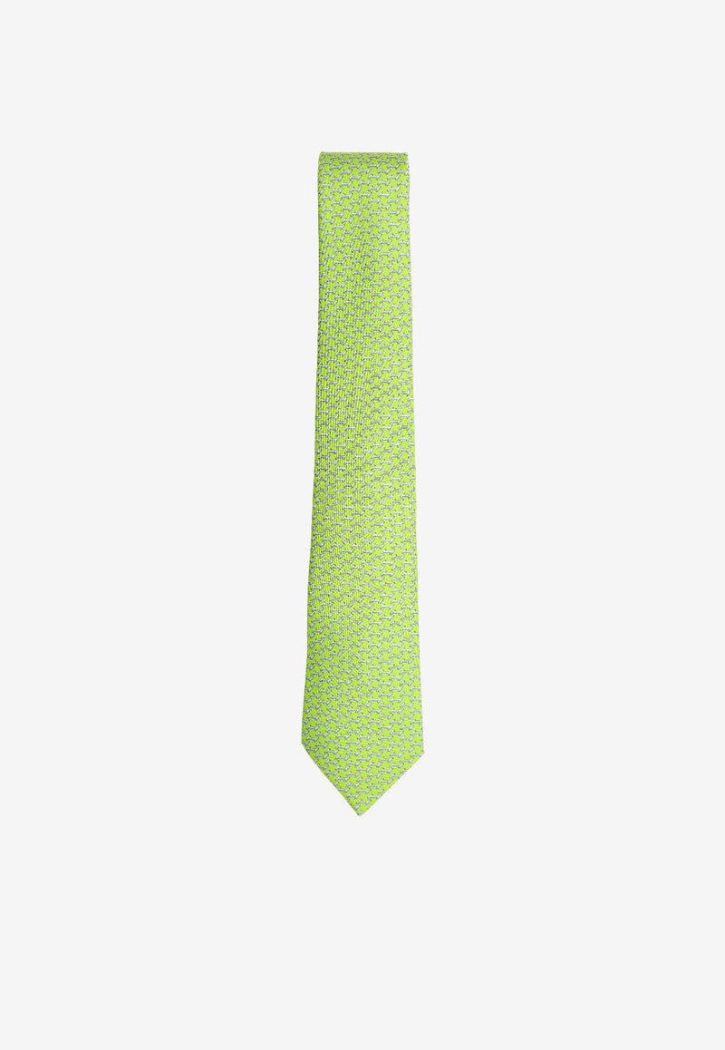 Hermès Landing H Silk Tie Vert