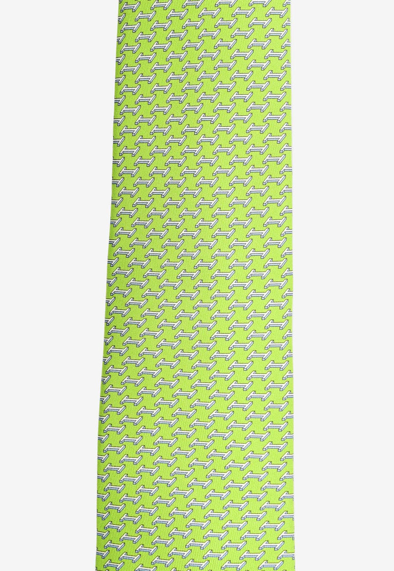 Hermès Landing H Silk Tie Vert