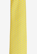 Hermès Landing H Silk Tie Jaune