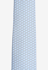 Hermès Landing H Silk Tie Ciel