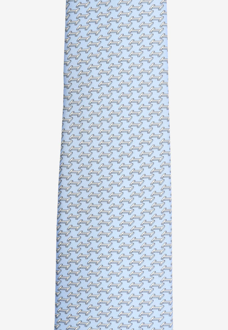 Hermès Landing H Silk Tie Ciel