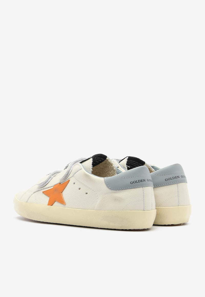 Golden Goose DB Kids Boys Old School Leather Sneakers White GYF00111-F006077-82676WHITE