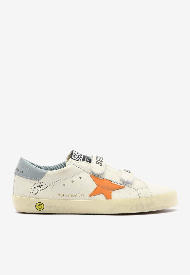 Golden Goose DB Kids Boys Old School Leather Sneakers White GYF00111-F006077-82676WHITE