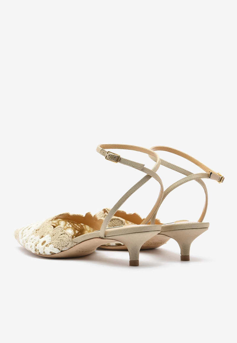 Arteana Amalfi 35 Organic Lace Pumps Beige AW23AMAECR35BEIGE