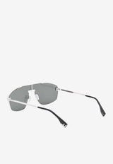 Fendi Skyfe F Logo Shield Sunglasses Gray FE40129USILVER