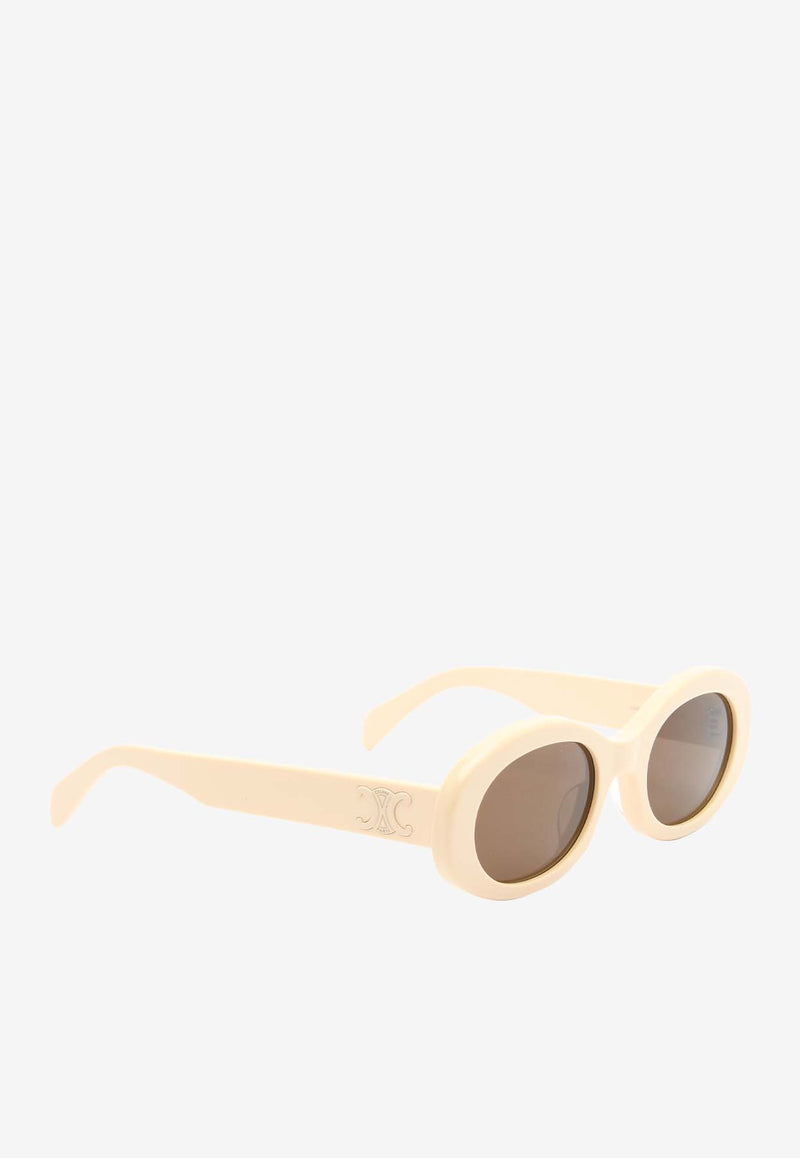 Celine Triomphe Oval Sunglasses Brown CL40194UWHITE