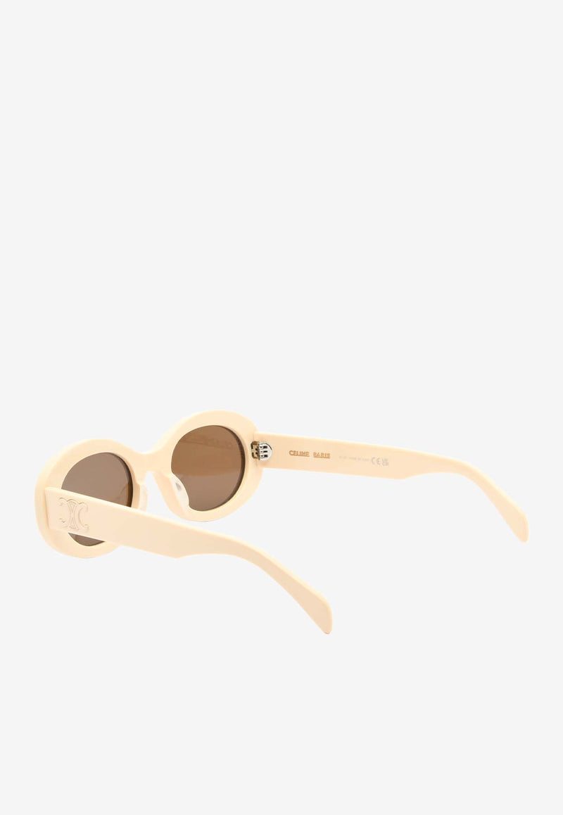 Celine Triomphe Oval Sunglasses Brown CL40194UWHITE