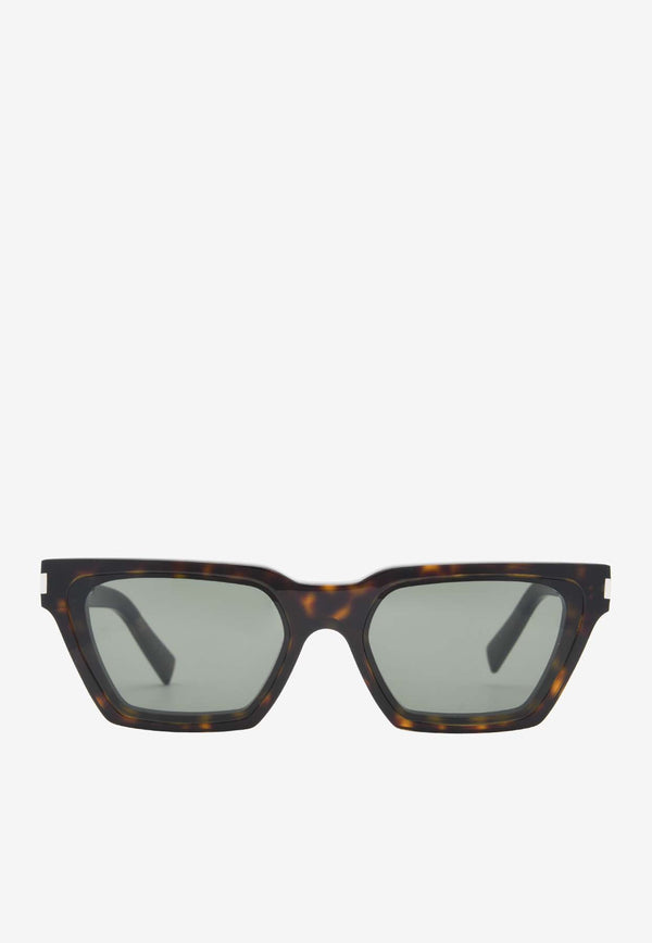 Saint Laurent Calista Squared Cat-Eye Sunglasses Gray SL633 CALISTABROWN